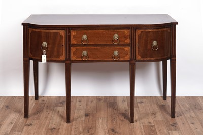 Lot 486 - A George III style inlaid mahogany and satinwood banded sideboard