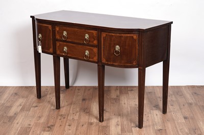 Lot 486 - A George III style inlaid mahogany and satinwood banded sideboard
