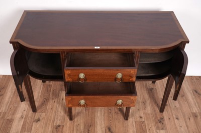 Lot 486 - A George III style inlaid mahogany and satinwood banded sideboard