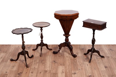 Lot 489 - A Victorian mahogany work table; and other items