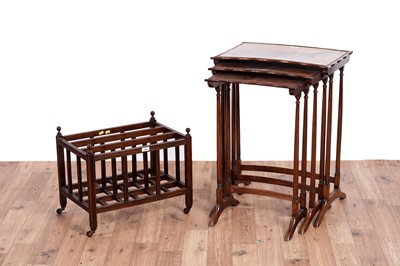 Lot 487 - A 19th Century canterbury; and an early 20th Century walnut nest of three tables