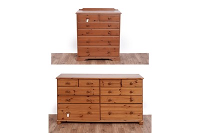Lot 50 - Two pine chests of drawers