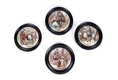 Lot 309 - Four Pratt ware pot lids