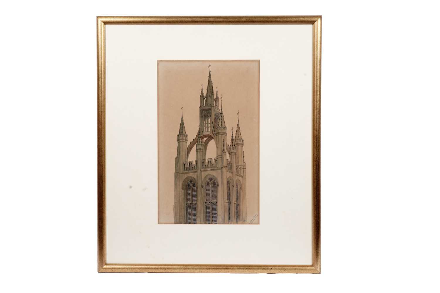 Lot 43 - Manner of William Bell Scott - St. Nicholas' Steeple, Newcastle | watercolour