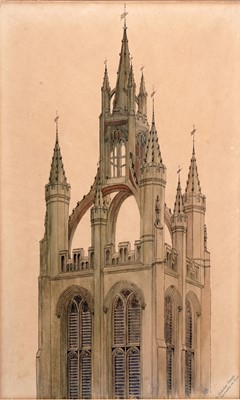 Lot 43 - Manner of William Bell Scott - St. Nicholas' Steeple, Newcastle | watercolour