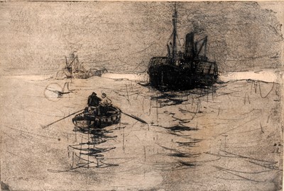 Lot 108 - Frank Henry Mason - Paddle tugs | etching