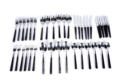Lot 924 - A part canteen of Joseph Rodgers horn-handled cutlery