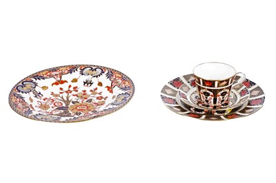 Lot 763 - A Royal Crown Derby Imari pattern 1128 teacup and saucer; and another Imari bowl