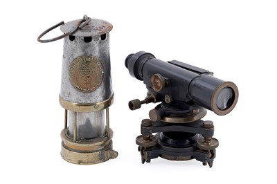 Lot 119 - A Stanley London theodolite; and an Eccles Manchester Protector miner's lamp