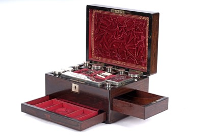 Lot 668 - A Victorian rosewood ladies travelling vanity case