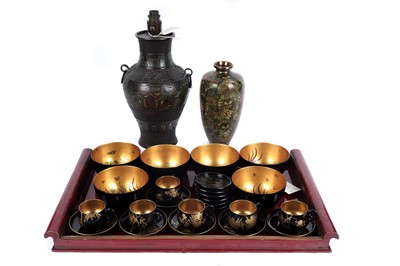 Lot 703 - A collection of Chinese and Japanese lacquer bowls and tea wares; and other items