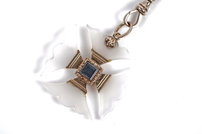 Lot 501 - A Victorian cross pattée mourning pendant or fob