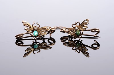 Lot 504 - An Edwardian insect chatelaine brooch; and a star stick pin