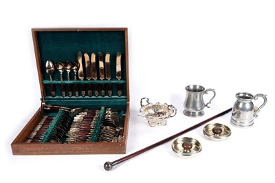 Lot 669 - A canteen of Thai nickel and bronze cutlery; and other items