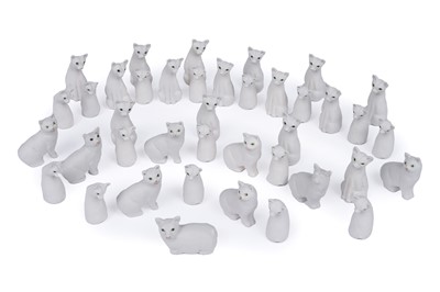 Lot 777 - Harper Shebeg Pottery, Isle of Man: a large collection of matte ceramic Manx cats