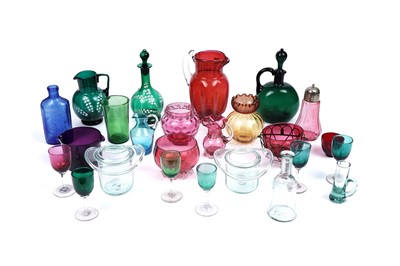 Lot 877 - A collection of 19th Century and later coloured glassware