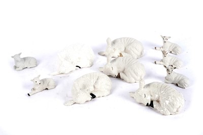 Lot 787 - Shebeg Pottery, Isle of Man: ten studies of lambs