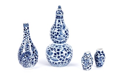 Lot 709 - A Chinese double gourd vase; and three others