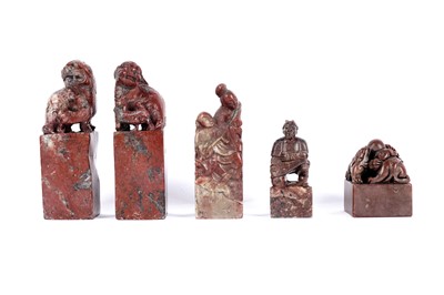 Lot 720 - Five carved soapstone seals