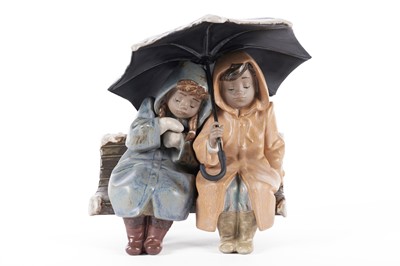 Lot 856 - A Lladro ‘Snowwy Sunday’ figure group