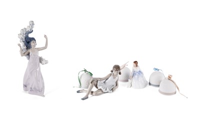 Lot 394 - Four Lladro bells; a Lladro ‘Milky Way’ figure; and other ceramics