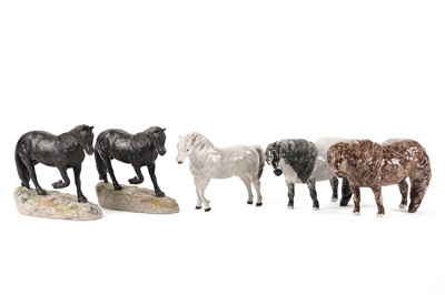 Lot 796 - Shebeg Pottery, Isle of Man: a collection of ceramic figural studies of horses