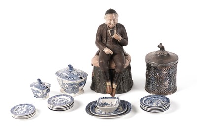 Lot 755 - A Victorian miniature Willow pattern part dinner service; and other items