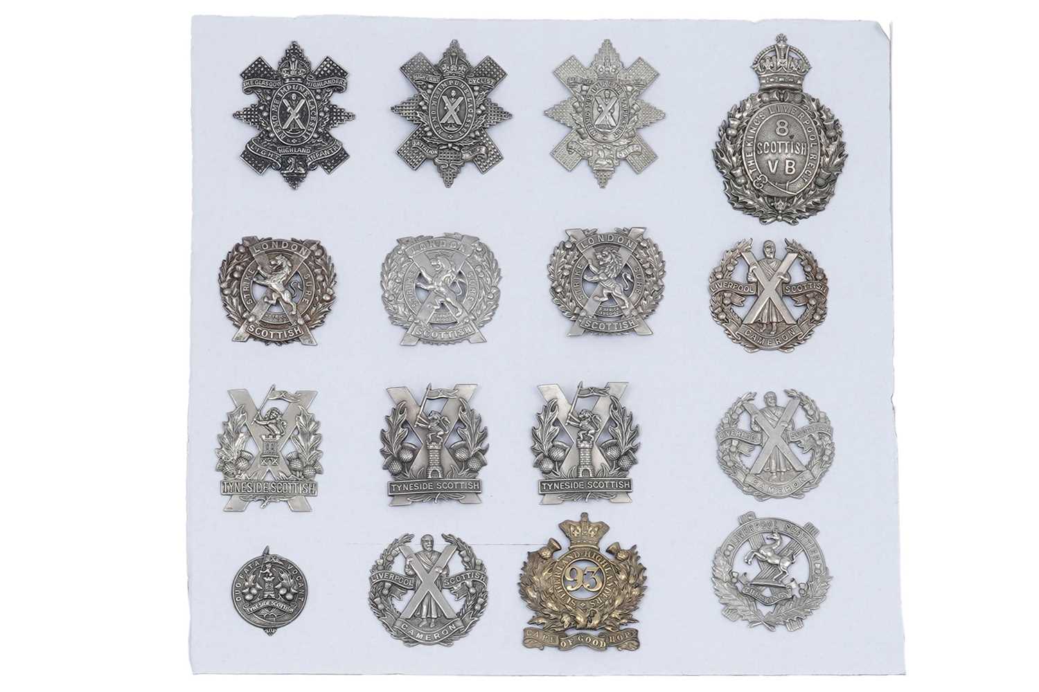 Lot 202 - Sixteen cap badges of Scottish Regiment interest