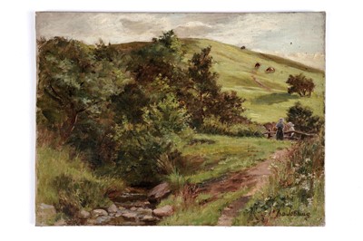 Lot 17 - Isa Jobling - Young Fishergirls Beside a Fence | oil