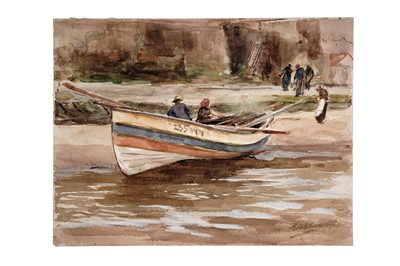 Lot 792 - Robert Jobling - Bringing the Boat In | watercolour