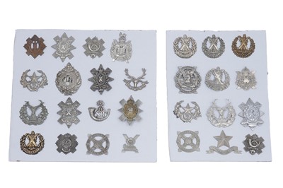 Lot 203 - Two displays of Scottish Regimental cap badges