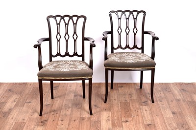 Lot 516 - A pair of elegant 19th Century mahogany Chippendale style carvers