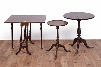 Lot 526 - A George III oak tripod table; and two others