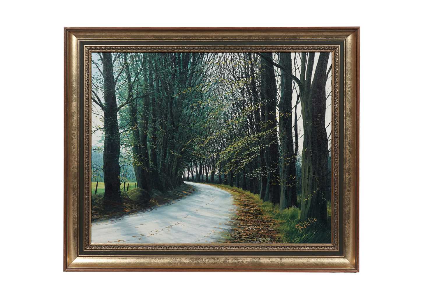 Lot 24 - Robert Ritchie - Tree-lined road | acrylic