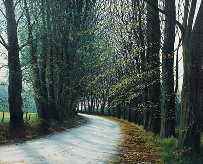 Lot 24 - Robert Ritchie - Tree-lined road | acrylic