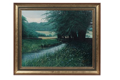 Lot 22 - Robert Ritchie - Walking over the stream | acrylic