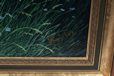 Lot 22 - Robert Ritchie - Walking over the stream | acrylic