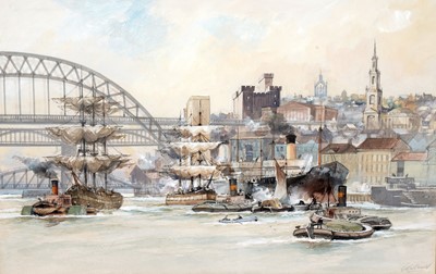 Lot 45 - Tom Macdonald – View of the Quayside, Newcastle | watercolour