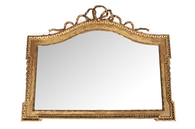 Lot 594 - A 19th Century giltwood and gesso overmantel mirror