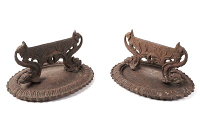 Lot 945 - A pair of vintage cast metal boot scrapers