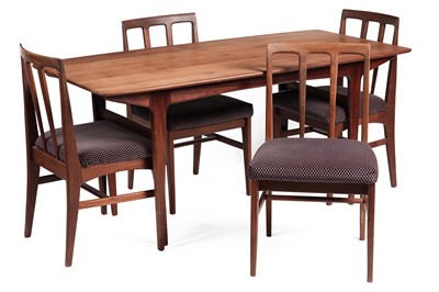 Lot 666 - John Herbert for A Younger Ltd: afrormosia dining table and four dining chairs