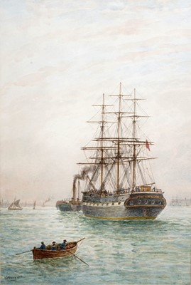 Lot 54 - Bernard Benedict Hemy – Two views of a paddle tug leading a brig | watercolour