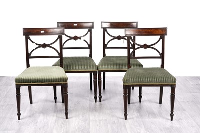 Lot 18 - A set of four Regency inlaid mahogany dining chairs