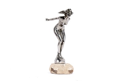 Lot 923 - After A. E. Lejeune: a ‘Speed Nymph’ silver plated car mascot