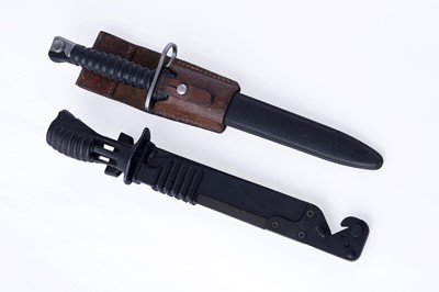 Lot 300 - A British SA80 L3A1 rifle bayonet; and a Swiss Model 57 bayonet