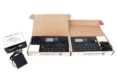 Lot 158 - Two Alesis drum machines and foot pedal
