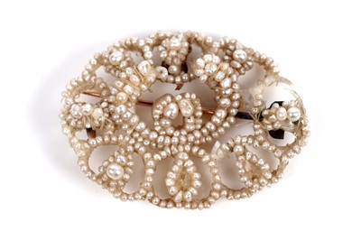 Lot 513 - Two Georgian seed pearl brooches