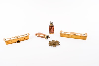 Lot 189 - A collection of brass and copper trench art