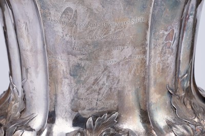 Lot 75 - A William IV silver tea urn or samovar in the form of a two-handled cup and cover