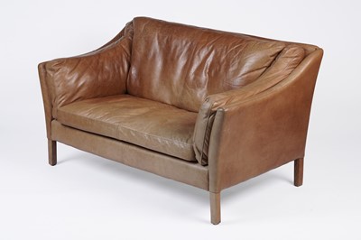 Lot 635 - Halo: a ‘Reggio’ tan leather two seat sofa